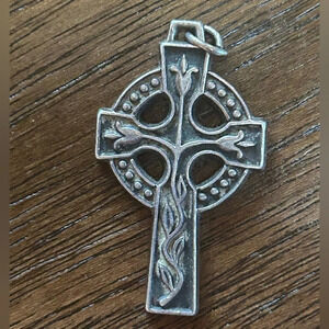 Rare James Avery Celtic lily cross pendant